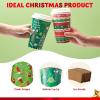 imageJOYIN 24 PCS Christmas Disposable Paper Cups 16 oz Merry Christmas Party Cups With Sleeves and Lids 8 Designs Xmas Coffee Drinkware Beverages Tableware Holiday Supplies Favors
