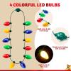 imageJOYIN 24 PCS Christmas LED Necklace Christmas Necklace with 12 LED Bulbs Light Up Accessories for Adults Kids Holidays Parties Favors Accessories Decorations