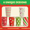 imageJOYIN 24 Pcs 16 oz Christmas Disposable Cups with Lids and Coffee Cup Sleeves for Xmas Holiday Table Decorations Hot Chocolate Cold Beverage Party Supplies