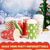 imageJOYIN 24 Pcs 16 oz Christmas Disposable Cups with Lids and Coffee Cup Sleeves for Xmas Holiday Table Decorations Hot Chocolate Cold Beverage Party Supplies