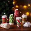 imageJOYIN 24 Pcs 16 oz Christmas Disposable Cups with Lids and Coffee Cup Sleeves for Xmas Holiday Table Decorations Hot Chocolate Cold Beverage Party Supplies