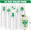 imageJOYIN 24 Pcs 16OZ Graduation Party Plastic Cups Green 24 Designs Disposable Cups for Class of 2025 Graduates Tableware Bulk for 2025 High School College Graduation School Grad Party Supply DecorGreen