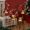 imageJOYIN 4 PCS Christmas Reindeer Tea Light Candle Holders  Thanksgiving Day Metal Iron Standing Christmas Decorations Table Decorations Centerpieces for Party Dining