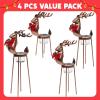 imageJOYIN 4 PCS Christmas Reindeer Tea Light Candle Holders  Thanksgiving Day Metal Iron Standing Christmas Decorations Table Decorations Centerpieces for Party Dining