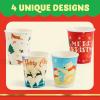 imageJOYIN 48 PCS Merry Christmas Disposable Cups 4 Designs Xmas Drinkware 9 oz Paper Cup Snowflake Santa Elk Christmas Cups For Hot Chocolate Coffee Cold Beverage Holiday Tableware Supplies FavorsClassical