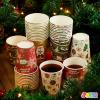 imageJOYIN 48 PCS Merry Christmas Disposable Cups 4 Designs Xmas Drinkware 9 oz Paper Cup Snowflake Santa Elk Christmas Cups For Hot Chocolate Coffee Cold Beverage Holiday Tableware Supplies FavorsCute