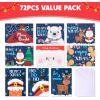imageJOYIN 72 PCS Christmas Holiday Greeting Cards with Envelopes Bulk in 9 Assorted Designs for Winter Season Merry Christmas Giving Cards Xmas Santa Gift Card