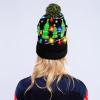 imageJOYIN Christmas Lightup Knitted Beanie Cap Ugly Sweater LED Hat Beanie with 6 Flashing Modes Funny Hat for Women Men Christmas Accessories Party Supplies Unisex Winter Black