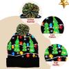 imageJOYIN Christmas Lightup Knitted Beanie Cap Ugly Sweater LED Hat Beanie with 6 Flashing Modes Funny Hat for Women Men Christmas Accessories Party Supplies Unisex Winter Black