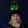 imageJOYIN Christmas Lightup Knitted Beanie Cap Ugly Sweater LED Hat Beanie with 6 Flashing Modes Funny Hat for Women Men Christmas Accessories Party Supplies Unisex Winter Black