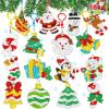 imageJOYIN 16 Pcs Christmas Diamond Art Ornaments Kit 5D DIY Diamond Craft with Keychains for Kids Diamond Painting Art Activities Xmas Rhinestone Party Favors Holiday Decor Classroom Games Age 8