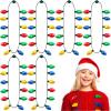 imageJOYIN 18 PCS Christmas LED Necklace Christmas Necklace with 12 LED Bulbs Light Up Accessories for Adults Kids Holidays Parties Favors Accessories Decorations