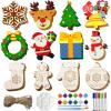 imageJOYIN 60 Pcs Christmas Wooden Hanging Ornaments Craft Kits Unfinished Blank Wood Ornaments to Paint for Kids Xmas Arts Crafts Bulk DIY Decorations Coloring Making Set School ActivitiesAge 860