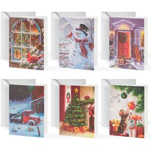 imageJOYIN 72 PCs Cute Merry Christmas Greeting Cards with Envelopes for Holiday Parties Gift Giving Winter Christmas Season present Giving Xmas Gifts Cards