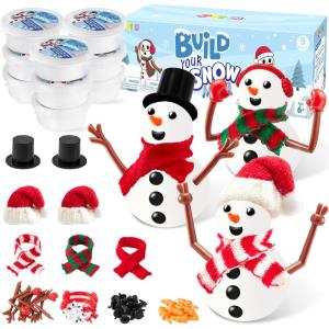 imageJOYIN Christmas Build Your Snowman Craft Kit 6 Pack DIY Snowman Christmas Craft Kit for Christmas Party Favor School Arts and Craft Activities Xmas Gift Stocking Stuffers for Kids Holiday Presents