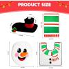 imageJOYIN 2 Set 5 Pieces Christmas Theme Bathroom Decoration Set wToilet Seat Cover Rugs Tank Cover Toilet Paper Box Cover and Santa Towel for Xmas Indoor Dcor Party Favors Santa ampamp Snowman
