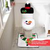 imageJOYIN 2 Set 5 Pieces Christmas Theme Bathroom Decoration Set wToilet Seat Cover Rugs Tank Cover Toilet Paper Box Cover and Santa Towel for Xmas Indoor Dcor Party Favors Santa ampamp Snowman