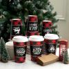 imageJOYIN 24 PCS Merry Christmas Disposable Paper Cups with Sleeves and Lids 6 Designs Xmas Drinkware 16 oz Snowflake Santa Elk Cups for Hot Coffee Cold Beverage Holiday Tableware Supplies FavorsElegant
