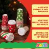 imageJOYIN 24 PCS Merry Christmas Disposable Paper Cups with Sleeves and Lids 6 Designs Xmas Drinkware 16 oz Snowflake Santa Elk Cups for Hot Coffee Cold Beverage Holiday Tableware Supplies FavorsSanta