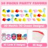 imageJOYIN 30 Packs Gift Cards with Mochi Squishy Toys Stress Relief Fidget Toys Kawaii Mochi Squeezes for Kids Holiday Party Favor Gift Goodie Bag Filler Classroom Exchange PrizesOcean Animals