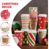 imageJOYIN 48 Pcs 16 oz Christmas Disposable Cups with Sleeves and Lids 6 Designs Xmas Drinking Paper Cup For Hot Chocolate Coffee Cold Beverage Holiday Tableware Winter Party Supplies FavorsVintage