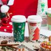 imageJOYIN 48 Pcs 16 oz Christmas Disposable Cups with Sleeves and Lids 6 Designs Xmas Drinking Paper Cup For Hot Chocolate Coffee Cold Beverage Holiday Tableware Winter Party Supplies FavorsClassical
