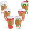 imageJOYIN 48 Pcs 16 oz Christmas Disposable Cups with Sleeves and Lids 6 Designs Xmas Drinking Paper Cup For Hot Chocolate Coffee Cold Beverage Holiday Tableware Winter Party Supplies FavorsVintage