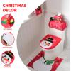 imageJOYIN 5 Pieces Christmas Snowman Bathroom Decoration Set with Toilet Seat Cover Rugs Tank Cover Toilet Paper Box Cover and Santa Towel Xmas Party Accessories for Indoor Dcor Party Favors