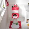 imageJOYIN 5 Pieces Christmas Snowman Bathroom Decoration Set with Toilet Seat Cover Rugs Tank Cover Toilet Paper Box Cover and Santa Towel Xmas Party Accessories for Indoor Dcor Party Favors