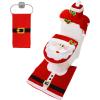 imageJOYIN 5 Pieces Christmas Theme Bathroom Decoration Set wToilet Seat Cover Rugs Tank Cover Toilet Paper Box Cover and Santa Towel for Xmas Indoor Dcor Party Favors ReindeerSanta