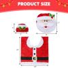 imageJOYIN 5 Pieces Christmas Theme Bathroom Decoration Set wToilet Seat Cover Rugs Tank Cover Toilet Paper Box Cover and Santa Towel for Xmas Indoor Dcor Party Favors ReindeerSanta