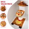 imageJOYIN 5 Pieces Christmas Theme Bathroom Decoration Set wToilet Seat Cover Rugs Tank Cover Toilet Paper Box Cover and Santa Towel for Xmas Indoor Dcor Party Favors ReindeerReindeer