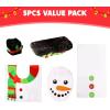 imageJOYIN 5 Pieces Christmas Theme Bathroom Decoration Set wToilet Seat Cover Rugs Tank Cover Toilet Paper Box Cover and Santa Towel for Xmas Indoor Dcor Party Favors ReindeerSnowman