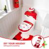 imageJOYIN 5 Pieces Christmas Theme Bathroom Decoration Set wToilet Seat Cover Rugs Tank Cover Toilet Paper Box Cover and Santa Towel for Xmas Indoor Dcor Party Favors ReindeerSanta
