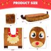 imageJOYIN 5 Pieces Christmas Theme Bathroom Decoration Set wToilet Seat Cover Rugs Tank Cover Toilet Paper Box Cover and Santa Towel for Xmas Indoor Dcor Party Favors ReindeerReindeer
