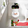 imageJOYIN 5 Pieces Christmas Theme Bathroom Decoration Set wToilet Seat Cover Rugs Tank Cover Toilet Paper Box Cover and Santa Towel for Xmas Indoor Dcor Party Favors ReindeerSnowman