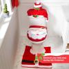 imageJOYIN 5 Pieces Christmas Theme Bathroom Decoration Set wToilet Seat Cover Rugs Tank Cover Toilet Paper Box Cover and Santa Towel for Xmas Indoor Dcor Party Favors ReindeerSanta