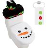 imageJOYIN 5 Pieces Christmas Theme Bathroom Decoration Set wToilet Seat Cover Rugs Tank Cover Toilet Paper Box Cover and Santa Towel for Xmas Indoor Dcor Party Favors ReindeerSnowman