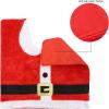 imageJOYIN 5 Pieces Christmas Theme Bathroom Decoration Set wToilet Seat Cover Rugs Tank Cover Toilet Paper Box Cover and Santa Towel for Xmas Indoor Dcor Party Favors ReindeerSanta