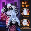 imageJOYIN 65quot Halloween Animatronics Clown Holding Doll Life Size Halloween Decoration Outdoor with Motion ampamp Sound ampamp Light Sound Activated Animated Decor for Party Supplies Haunted House Yard Lawn