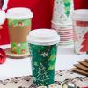 imageJOYIN 72 Pcs Merry Christmas Disposable Cups with Sleeves and Lids 8 Designs Xmas Drinkware 16 oz Paper Cup For Hot Chocolate Coffee Cold Beverage Holiday Tableware Winter Party Supplies FavorsBright