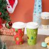 imageJOYIN 72 Pcs Merry Christmas Disposable Cups with Sleeves and Lids 8 Designs Xmas Drinkware 16 oz Paper Cup For Hot Chocolate Coffee Cold Beverage Holiday Tableware Winter Party Supplies FavorsLights