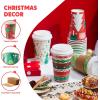 imageJOYIN 72 Pcs Merry Christmas Disposable Cups with Sleeves and Lids 8 Designs Xmas Drinkware 16 oz Paper Cup For Hot Chocolate Coffee Cold Beverage Holiday Tableware Winter Party Supplies FavorsBright