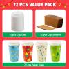 imageJOYIN 72 Pcs Merry Christmas Disposable Cups with Sleeves and Lids 8 Designs Xmas Drinkware 16 oz Paper Cup For Hot Chocolate Coffee Cold Beverage Holiday Tableware Winter Party Supplies FavorsLights