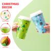 imageJOYIN 72 Pcs Merry Christmas Disposable Cups with Sleeves and Lids 8 Designs Xmas Drinkware 16 oz Paper Cup For Hot Chocolate Coffee Cold Beverage Holiday Tableware Winter Party Supplies FavorsLights