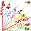 imageJOYIN 24 PCS Christmas Plastic Straws 8 Colors Reusable Drinking Straws for Xmas Party Favors KidFriendly Supplies Christmas Party Decorations Goodie Bags Stuffers Fillers for Kids