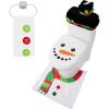 imageJOYIN 5 Pieces Christmas Theme Bathroom Decoration Set wToilet Seat Cover Rugs Tank Cover Toilet Paper Box Cover and Santa Towel for Xmas Indoor Dcor Party Favors ReindeerSnowman