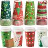 imageJOYIN 72 Pcs Merry Christmas Disposable Cups with Sleeves and Lids 8 Designs Xmas Drinkware 16 oz Paper Cup For Hot Chocolate Coffee Cold Beverage Holiday Tableware Winter Party Supplies FavorsBright