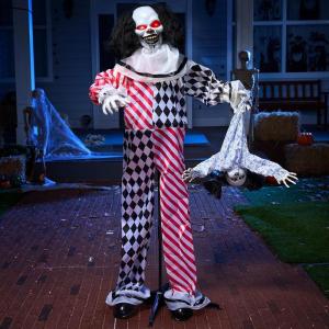 imageJOYIN 65quot Halloween Animatronics Clown Holding Doll Life Size Halloween Decoration Outdoor with Motion ampamp Sound ampamp Light Sound Activated Animated Decor for Party Supplies Haunted House Yard Lawn