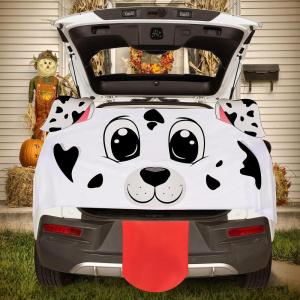 imageJOYIN Halloween Trunk or Treat Car Decorations Kit with Dalmatian Doggy Design Archway Garage Stickers Decor with Paper Board and PE Tablecloth for Haunted House Cute